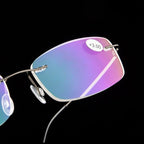 Anti-Blue Light Reading Glasses Ultralight Style Memory Titanium Rimless Reading Glasses For Men & Women Presbyopic  Eyeglasses For Everyday Use New Attractive Style Stevvex