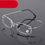 Anti-Blue Light Reading Glasses Ultralight Style Memory Titanium Rimless Reading Glasses For Men & Women Presbyopic  Eyeglasses For Everyday Use New Attractive Style Stevvex