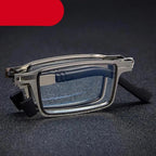 Anti-Light Reading Glasses Metal Foldable Presbyopia Eyewear With Case Thin Magnifying Glasses  Safety Glasses With Clear Anti Fog Scratch Resistant Wrap-Around Lenses No-Slip Grips Glasses For Men Women+3+3.5+4 Stevvex