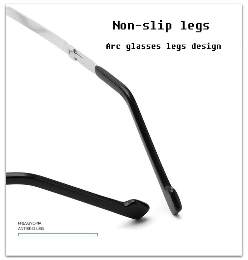 Anti-Light Reading Glasses Metal Foldable Presbyopia Eyewear With Case Thin Magnifying Glasses  Safety Glasses With Clear Anti Fog Scratch Resistant Wrap-Around Lenses No-Slip Grips Glasses For Men Women+3+3.5+4 Stevvex