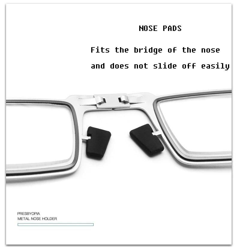 Anti-Light Reading Glasses Metal Foldable Presbyopia Eyewear With Case Thin Magnifying Glasses  Safety Glasses With Clear Anti Fog Scratch Resistant Wrap-Around Lenses No-Slip Grips Glasses For Men Women+3+3.5+4 Stevvex
