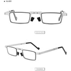 Anti-Light Reading Glasses Metal Foldable Presbyopia Eyewear With Case Thin Magnifying Glasses  Safety Glasses With Clear Anti Fog Scratch Resistant Wrap-Around Lenses No-Slip Grips Glasses For Men Women+3+3.5+4 Stevvex