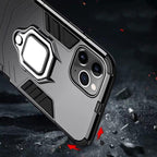 Anti Shock Case For iPhone 11 12 13 14 Pro XR Xs Max X 8 7 6 Plus 5S Magnet Armor Case Cover For iPhone Bumper Back Cover Case Full Protection with Ring Holder & in-Built Kickstand 360 Degree Protection Stevvex