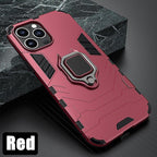 Anti Shock Case For iPhone 11 12 13 14 Pro XR Xs Max X 8 7 6 Plus 5S Magnet Armor Case Cover For iPhone Bumper Back Cover Case Full Protection with Ring Holder & in-Built Kickstand 360 Degree Protection Stevvex