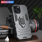 Anti Shock Case For iPhone 11 12 13 14 Pro XR Xs Max X 8 7 6 Plus 5S Magnet Armor Case Cover For iPhone Bumper Back Cover Case Full Protection with Ring Holder & in-Built Kickstand 360 Degree Protection Stevvex