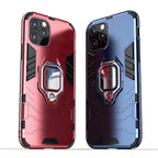 Anti Shock Case For iPhone 11 12 13 14 Pro XR Xs Max X 8 7 6 Plus 5S Magnet Armor Case Cover For iPhone Bumper Back Cover Case Full Protection with Ring Holder & in-Built Kickstand 360 Degree Protection Stevvex