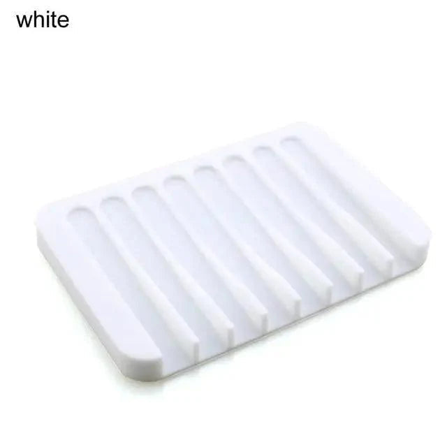 Anti-Skidding Home Improvement Silicone Flexible Bathroom Fixtures Bathroom Hardware Tray Soap Dish for Shower Waterfall Soap Holder Soap Tray Soap Saver Drainer Flexible Silicone For Shower Bathroom Kitchen Counter Top Keep Soap Bars Dry Clean Easy Clean Stevvex