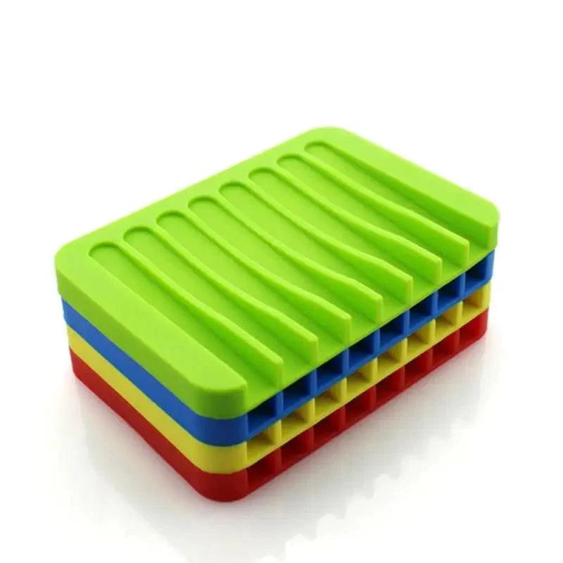 Anti-Skidding Home Improvement Silicone Flexible Bathroom Fixtures Bathroom Hardware Tray Soap Dish for Shower Waterfall Soap Holder Soap Tray Soap Saver Drainer Flexible Silicone For Shower Bathroom Kitchen Counter Top Keep Soap Bars Dry Clean Easy Clean Stevvex