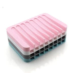 Anti-Skidding Home Improvement Silicone Flexible Bathroom Fixtures Bathroom Hardware Tray Soap Dish for Shower Waterfall Soap Holder Soap Tray Soap Saver Drainer Flexible Silicone For Shower Bathroom Kitchen Counter Top Keep Soap Bars Dry Clean Easy Clean Stevvex
