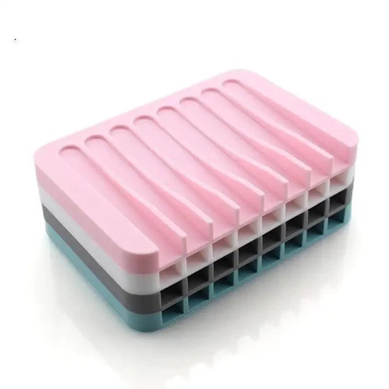 Anti-Skidding Home Improvement Silicone Flexible Bathroom Fixtures Bathroom Hardware Tray Soap Dish for Shower Waterfall Soap Holder Soap Tray Soap Saver Drainer Flexible Silicone For Shower Bathroom Kitchen Counter Top Keep Soap Bars Dry Clean Easy Clean Stevvex