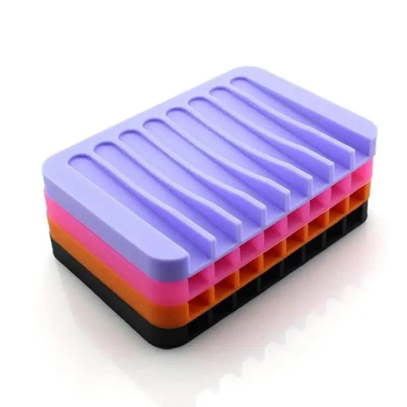 Anti-Skidding Home Improvement Silicone Flexible Bathroom Fixtures Bathroom Hardware Tray Soap Dish for Shower Waterfall Soap Holder Soap Tray Soap Saver Drainer Flexible Silicone For Shower Bathroom Kitchen Counter Top Keep Soap Bars Dry Clean Easy Clean Stevvex