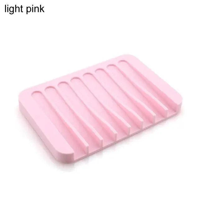 Anti-Skidding Home Improvement Silicone Flexible Bathroom Fixtures Bathroom Hardware Tray Soap Dish for Shower Waterfall Soap Holder Soap Tray Soap Saver Drainer Flexible Silicone For Shower Bathroom Kitchen Counter Top Keep Soap Bars Dry Clean Easy Clean Stevvex