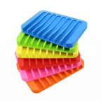 Anti-Skidding Home Improvement Silicone Flexible Bathroom Fixtures Bathroom Hardware Tray Soap Dish for Shower Waterfall Soap Holder Soap Tray Soap Saver Drainer Flexible Silicone For Shower Bathroom Kitchen Counter Top Keep Soap Bars Dry Clean Easy Clean Stevvex