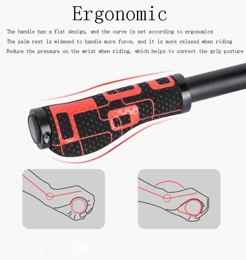 Anti-Slip Handle Bicycle Grips Cuffs Handles For Bicycle Handlebar On The Bike Grips New Generation Bike Handlebar Grip Soft Gel Inserts Shock Resistance Ergonomics Comfort Design Stevvex