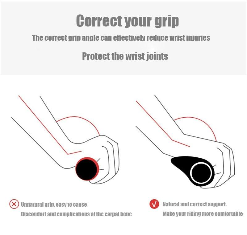 Anti-Slip Handle Bicycle Grips Cuffs Handles For Bicycle Handlebar On The Bike Grips New Generation Bike Handlebar Grip Soft Gel Inserts Shock Resistance Ergonomics Comfort Design Stevvex