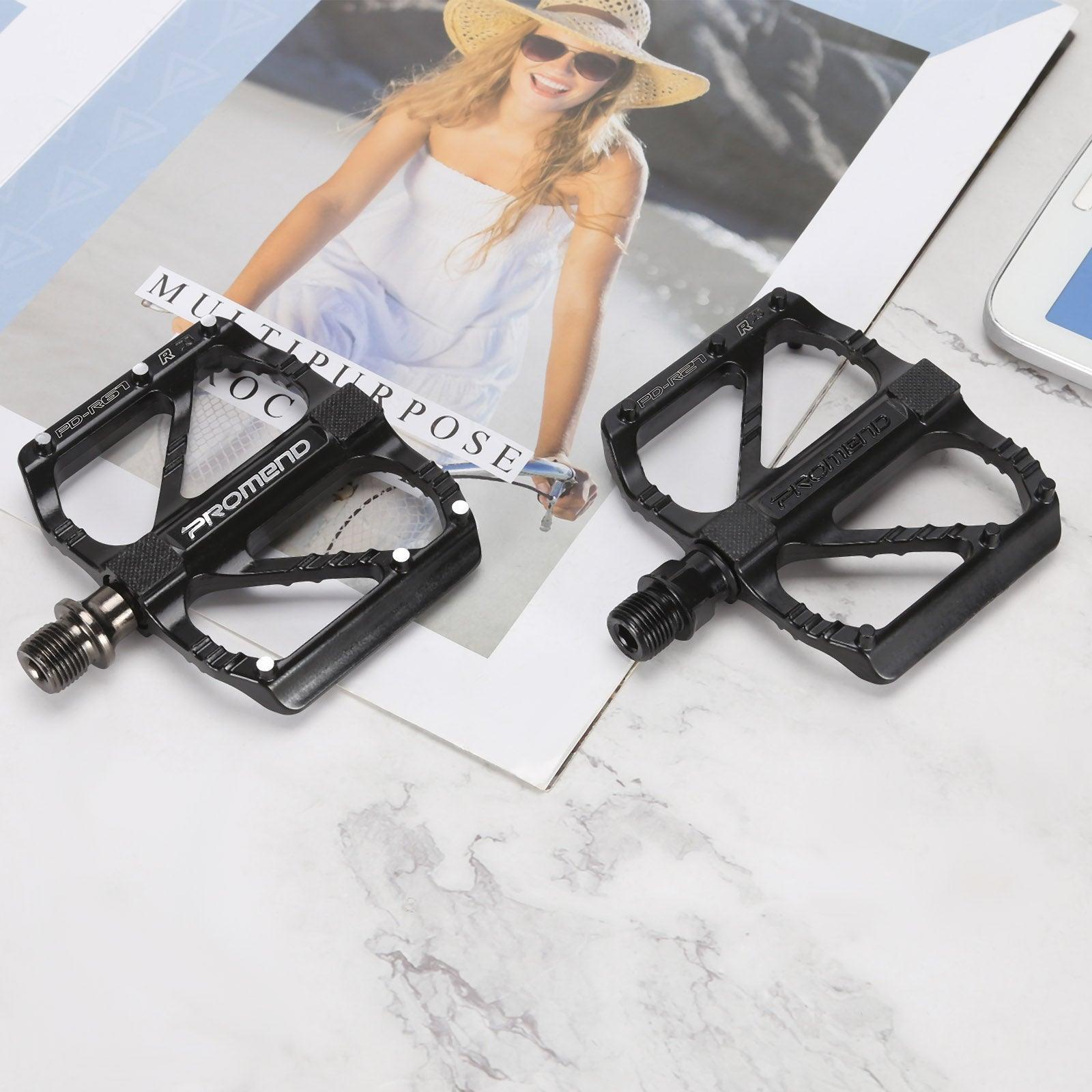Anti-slip Ultralight Bicycle Pedal Quick Release Pedal Flat 3 Bearings Pedal for Mountain Road Bike Accessories 3 Bearings Mountain Bike Pedals Platform Bicycle Flat Alloy Pedals Pedals Non-Slip Alloy Flat Pedals Stevvex