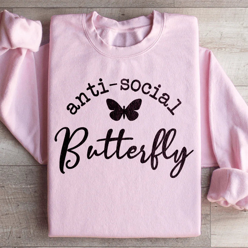 Anti Social Butterfly Sweatshirt Peachy Sunday
