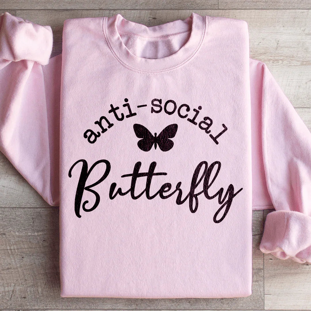 Anti Social Butterfly Sweatshirt Peachy Sunday