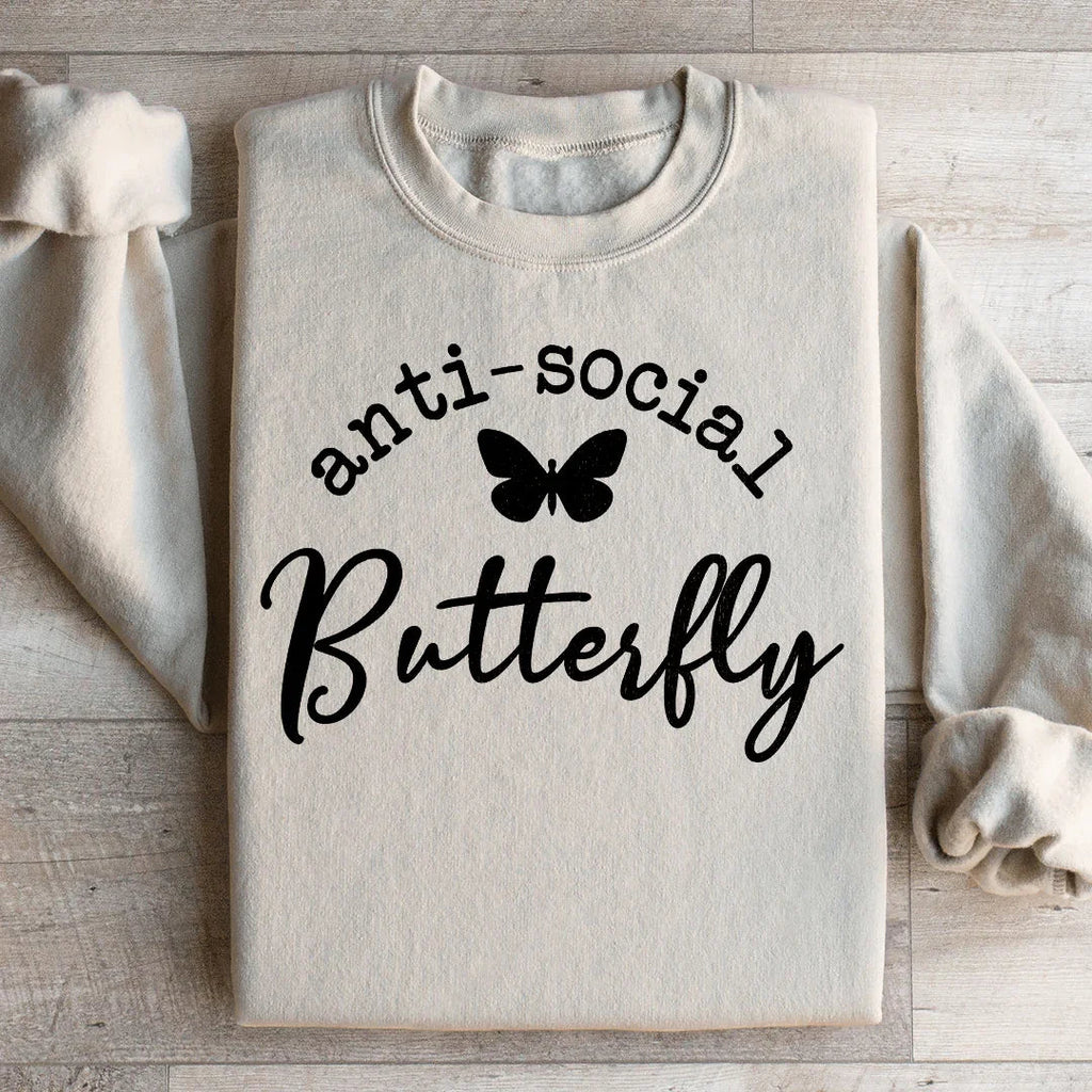 Anti Social Butterfly Sweatshirt Peachy Sunday