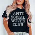 Anti Social Wives Club Tee Peachy Sunday