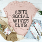Anti Social Wives Club Tee Peachy Sunday