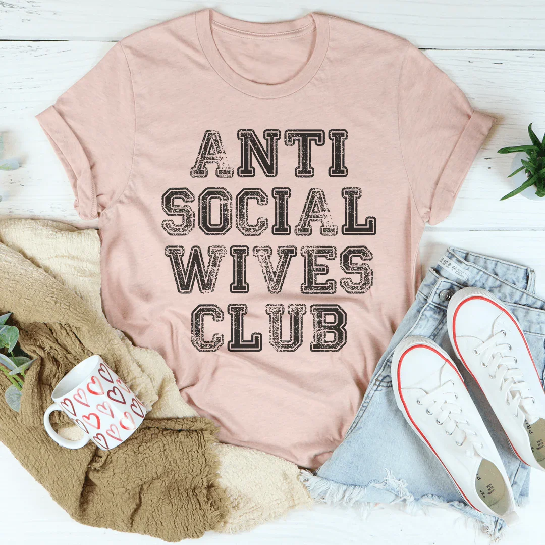Anti Social Wives Club Tee Peachy Sunday
