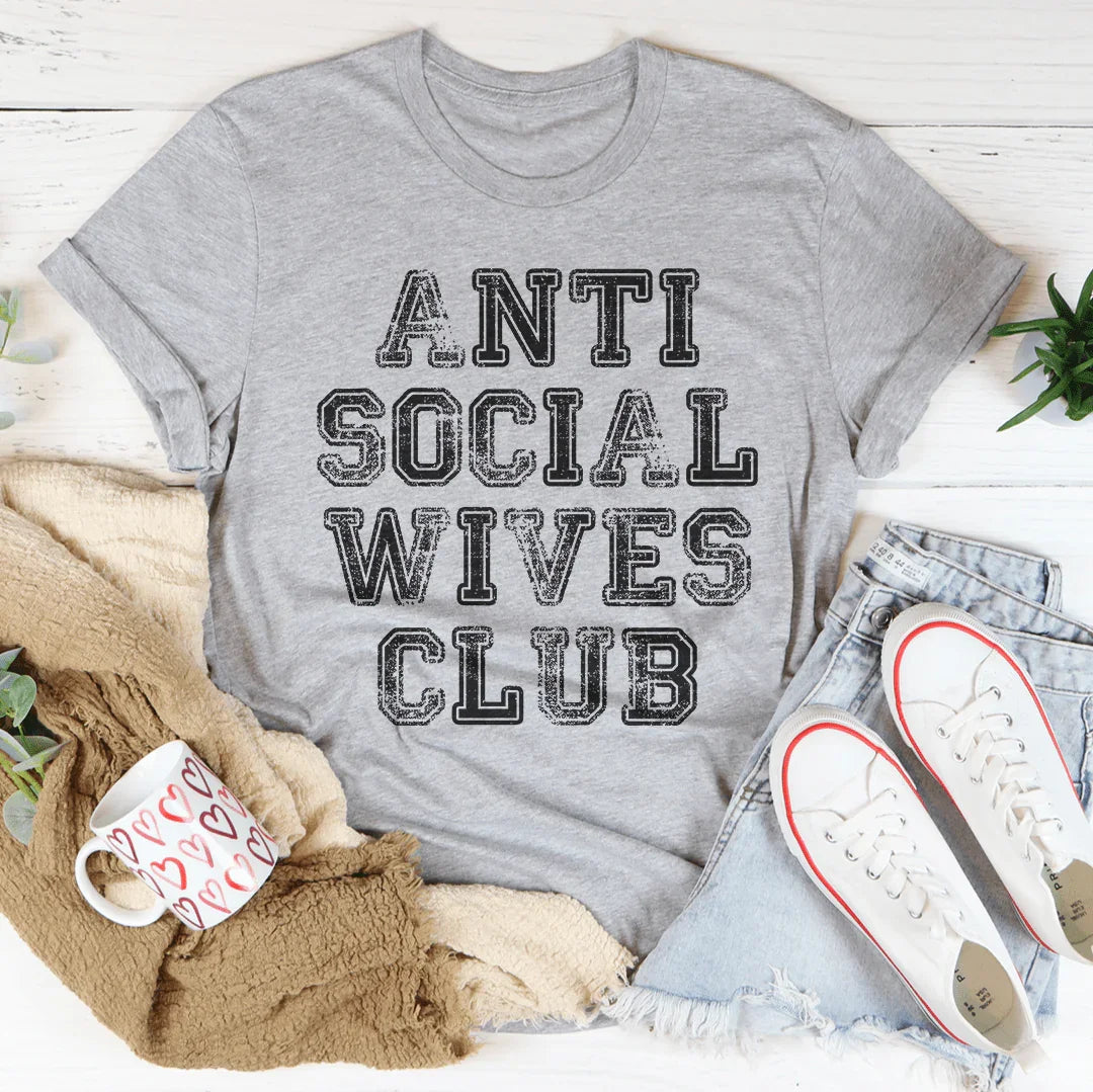Anti Social Wives Club Tee Peachy Sunday