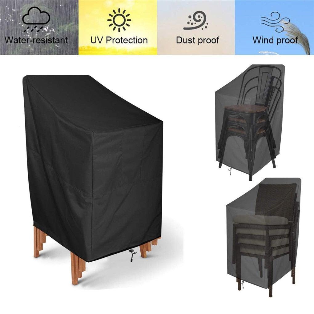 Anti-UV Snow Dust Wind-Proof Tear-Proof Anti-Fading Furniture Cover Chair Dust Cover Storage Bag Outdoor Garden Patio Furniture Protector Waterproof Dustproof Chair Seat Protection Cover Stevvex