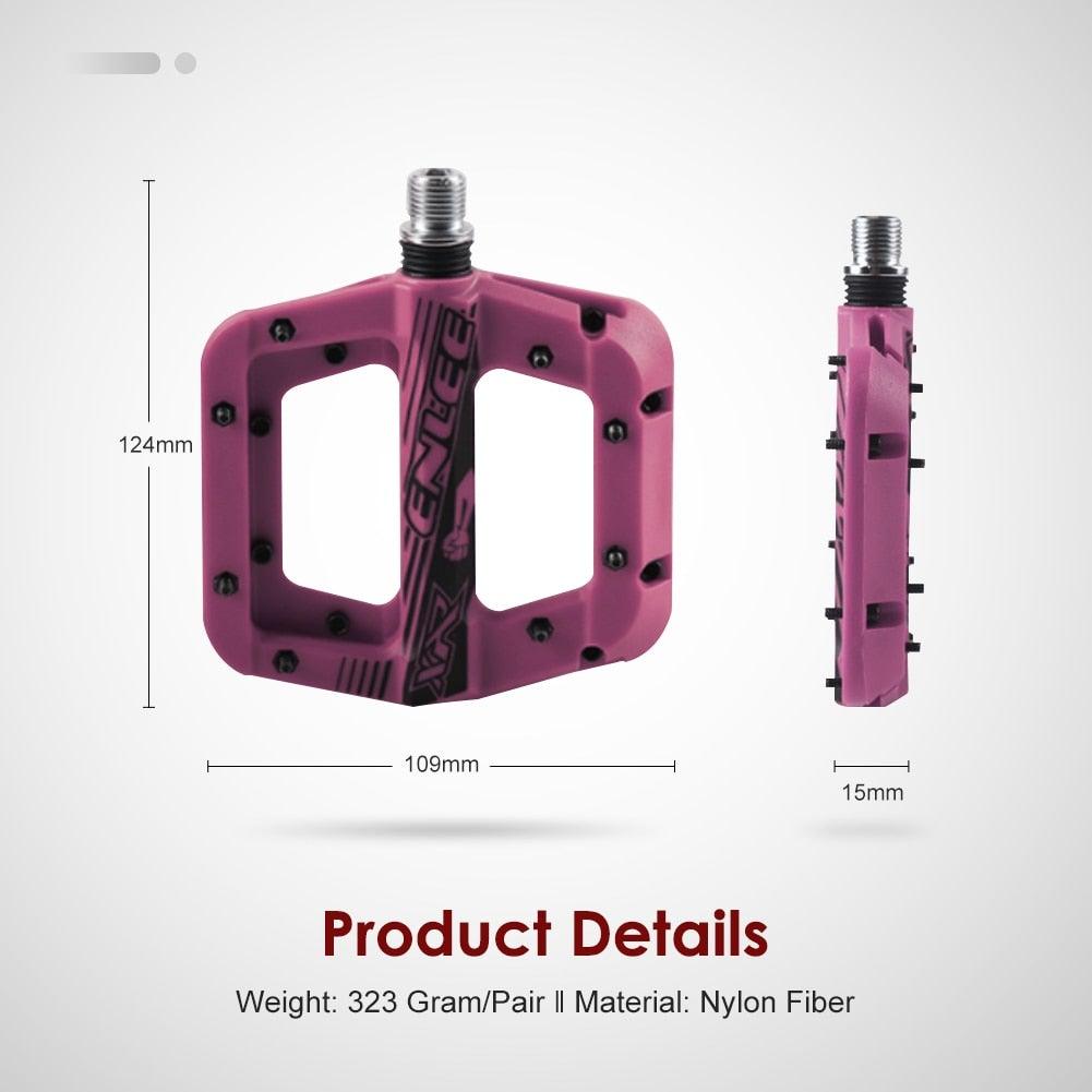 Anti-Vibration Mountain Bike Pedal Anti-Skid Lightweight Nylon Fiber Bicycle Pedal Board High-Strength Anti-Skid Bicycle Pedal New Nylon Fabric Anti Slip Durable Mountain Bike Flat Pedals Stevvex