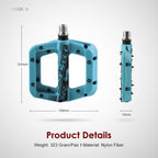 Anti-Vibration Mountain Bike Pedal Anti-Skid Lightweight Nylon Fiber Bicycle Pedal Board High-Strength Anti-Skid Bicycle Pedal New Nylon Fabric Anti Slip Durable Mountain Bike Flat Pedals Stevvex