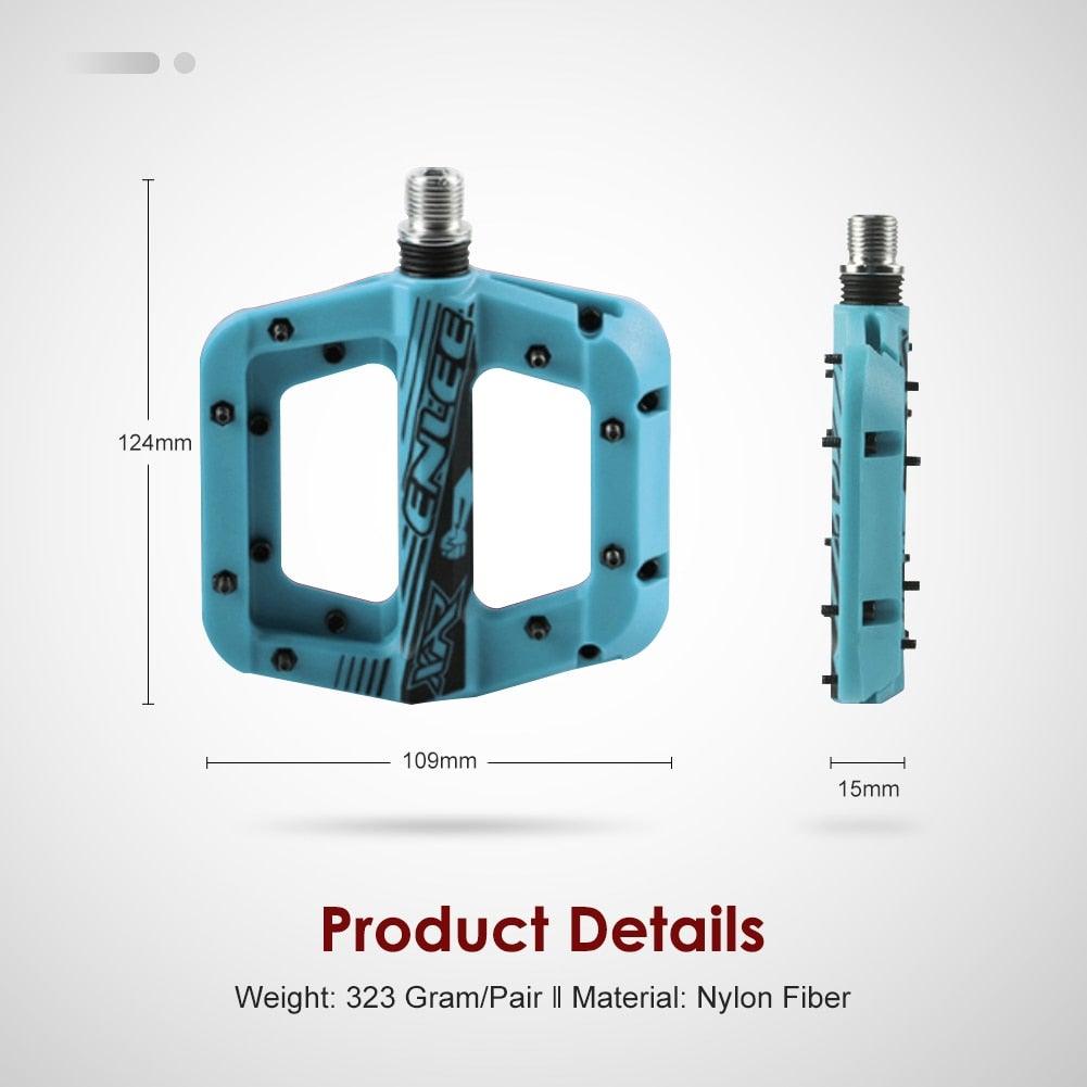 Anti-Vibration Mountain Bike Pedal Anti-Skid Lightweight Nylon Fiber Bicycle Pedal Board High-Strength Anti-Skid Bicycle Pedal New Nylon Fabric Anti Slip Durable Mountain Bike Flat Pedals Stevvex