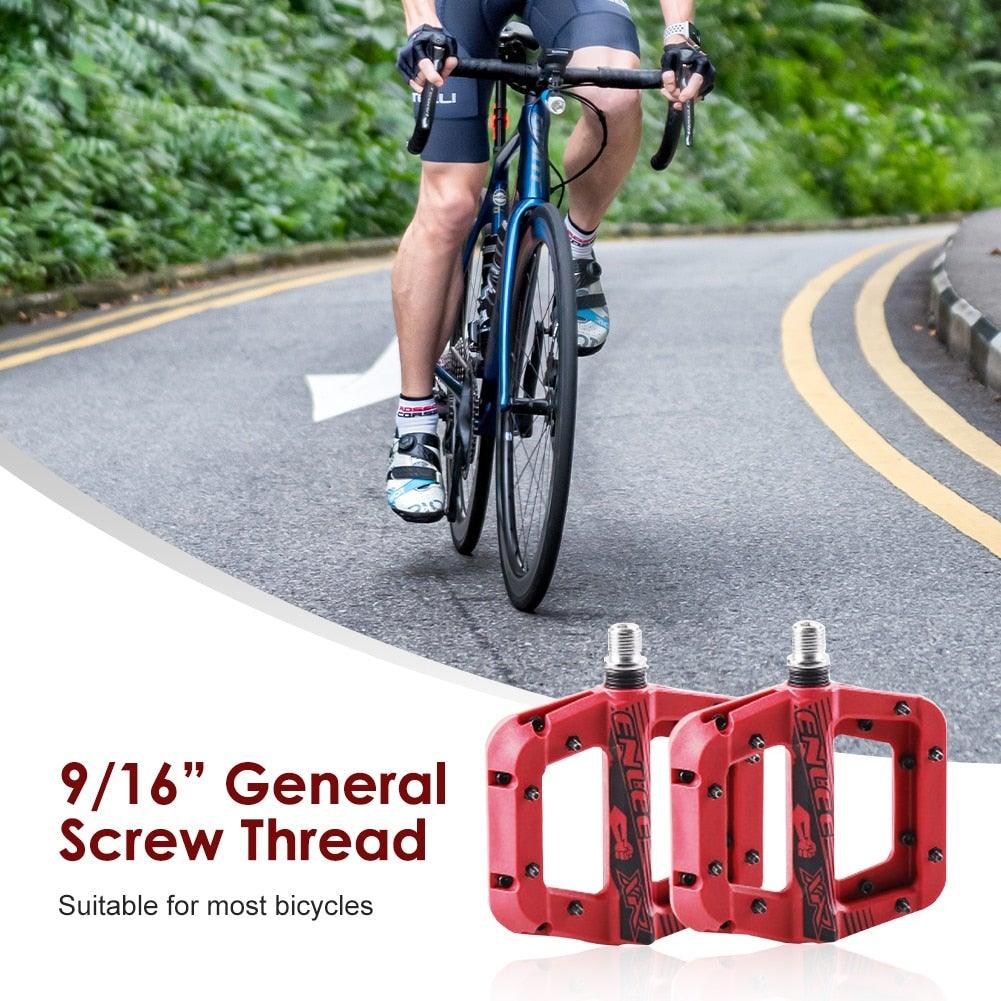 Anti-Vibration Mountain Bike Pedal Anti-Skid Lightweight Nylon Fiber Bicycle Pedal Board High-Strength Anti-Skid Bicycle Pedal New Nylon Fabric Anti Slip Durable Mountain Bike Flat Pedals Stevvex