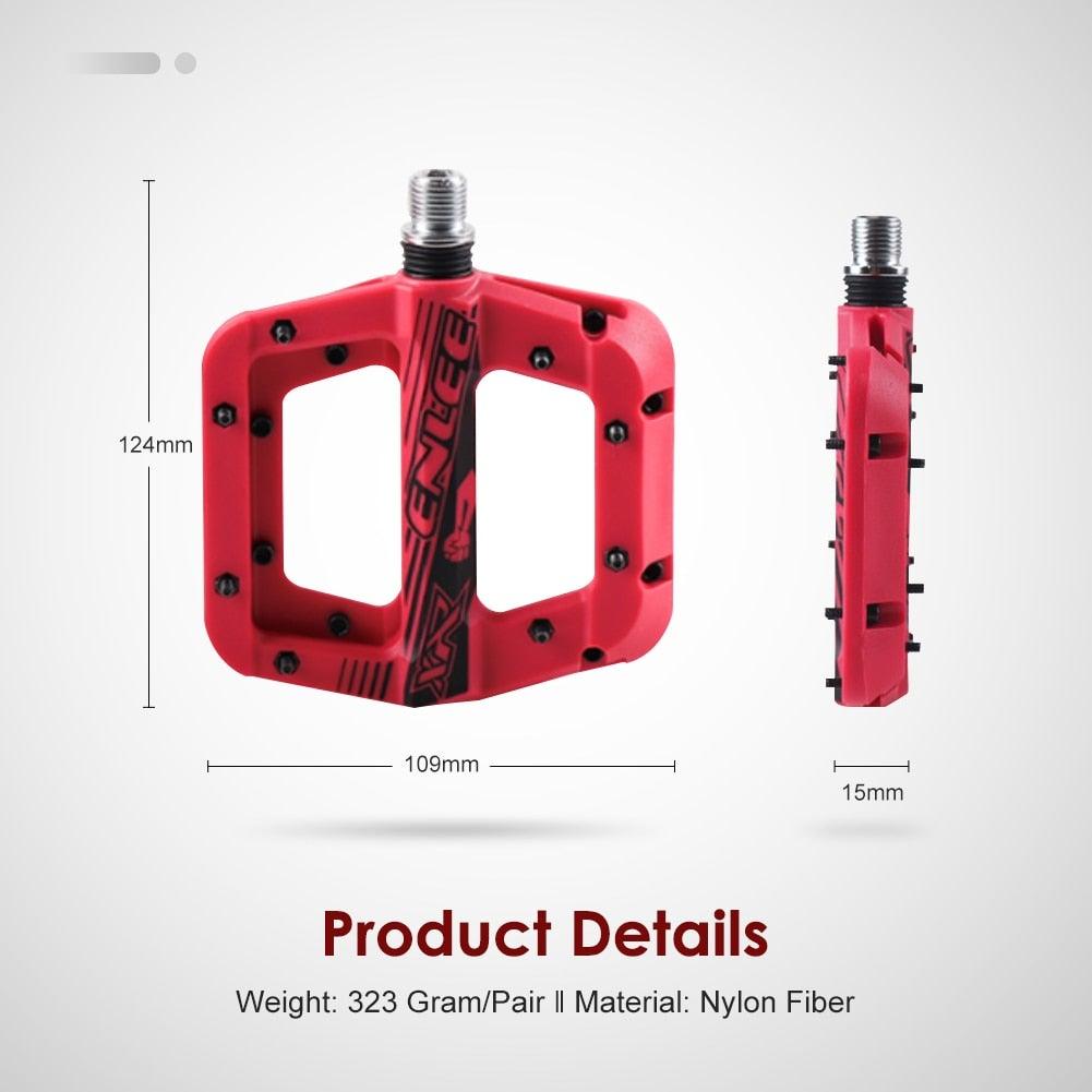 Anti-Vibration Mountain Bike Pedal Anti-Skid Lightweight Nylon Fiber Bicycle Pedal Board High-Strength Anti-Skid Bicycle Pedal New Nylon Fabric Anti Slip Durable Mountain Bike Flat Pedals Stevvex