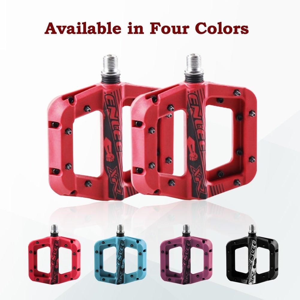 Anti-Vibration Mountain Bike Pedal Anti-Skid Lightweight Nylon Fiber Bicycle Pedal Board High-Strength Anti-Skid Bicycle Pedal New Nylon Fabric Anti Slip Durable Mountain Bike Flat Pedals Stevvex