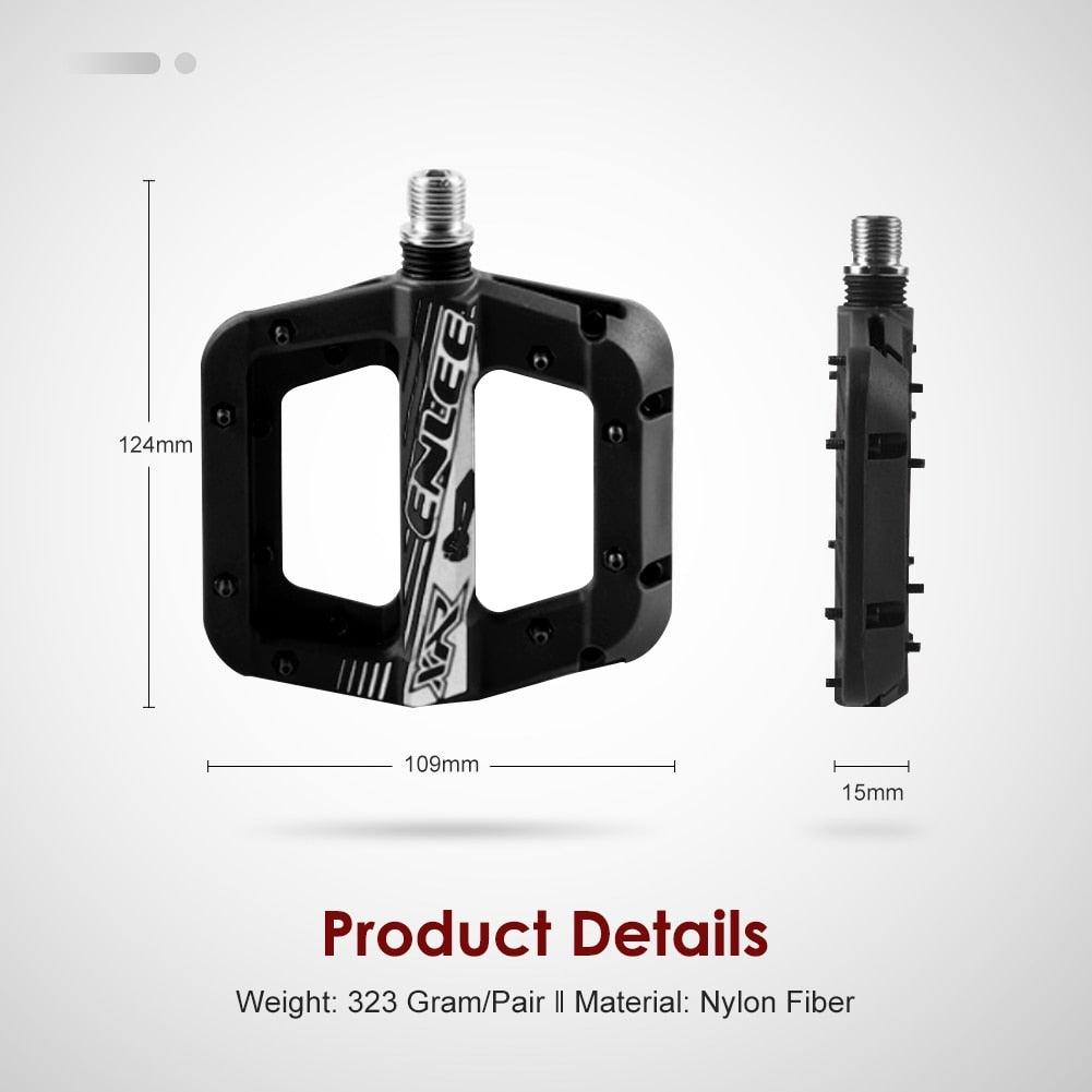 Anti-Vibration Mountain Bike Pedal Anti-Skid Lightweight Nylon Fiber Bicycle Pedal Board High-Strength Anti-Skid Bicycle Pedal New Nylon Fabric Anti Slip Durable Mountain Bike Flat Pedals Stevvex
