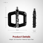 Anti-Vibration Mountain Bike Pedal Anti-Skid Lightweight Nylon Fiber Bicycle Pedal Board High-Strength Anti-Skid Bicycle Pedal New Nylon Fabric Anti Slip Durable Mountain Bike Flat Pedals Stevvex