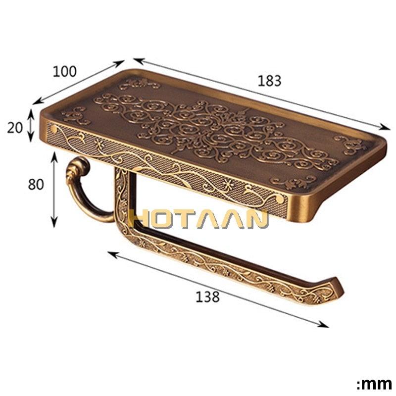 Antique Brass Toilet Paper Holder Bathroom Mobile Holder Toilet Tissue Paper Roll Holder Bathroom Storage Rack Accessory Bronze Toilet Paper Holder Antique Brass Toilet Paper Towel Holder Premium Wall Mounted Bathroom Paper Holder With Shelf And Hook Stevvex