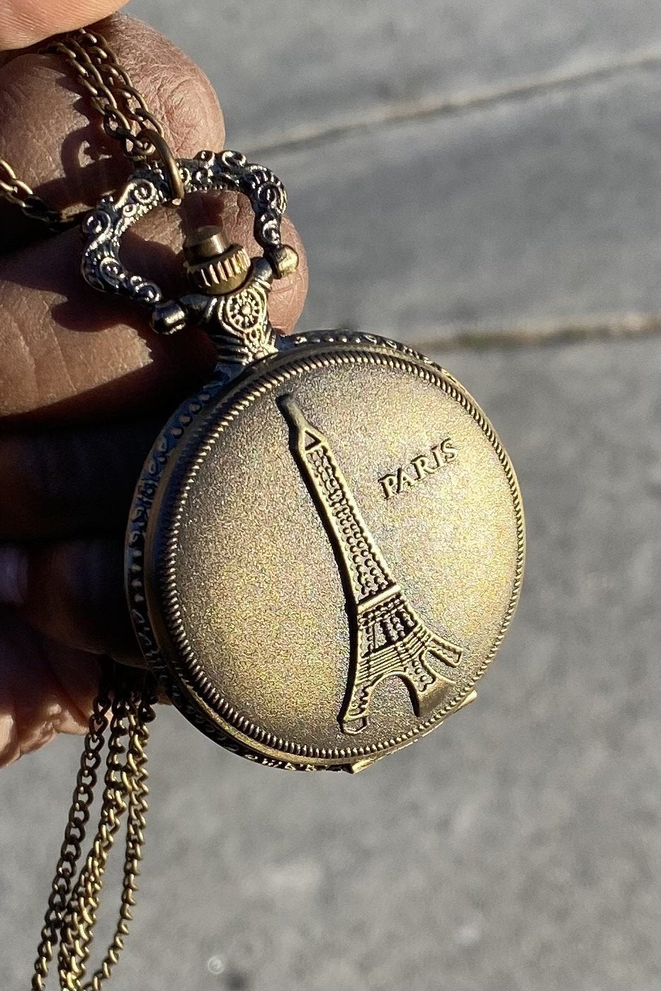 Antique Eiffel Tower Locket Necklace Vintage Paris Charm