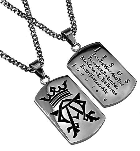 Alpha Omega Dog Tag Necklace KingdomWear
