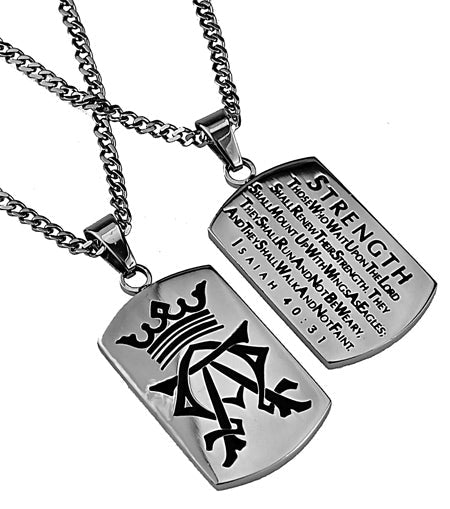 Alpha Omega Dog Tag Necklace KingdomWear