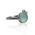 Aqua Chalcedony White Topaz Sterling Silver Ring Gemstone