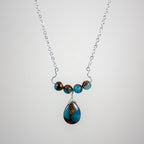 Aqua Quartz Teardrop Pendant Necklace On Silver Chain