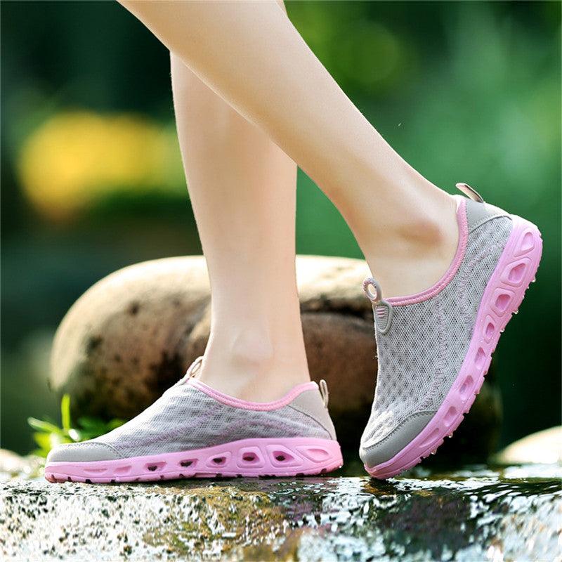 Aqua Shoes Unisex Casual Fashion Mesh Breathable Quick Dry Outdoor Rubber Sole Slip Water Shoes For Beach Water Sports Lightweight Slip On Walking Shoes Stevvex