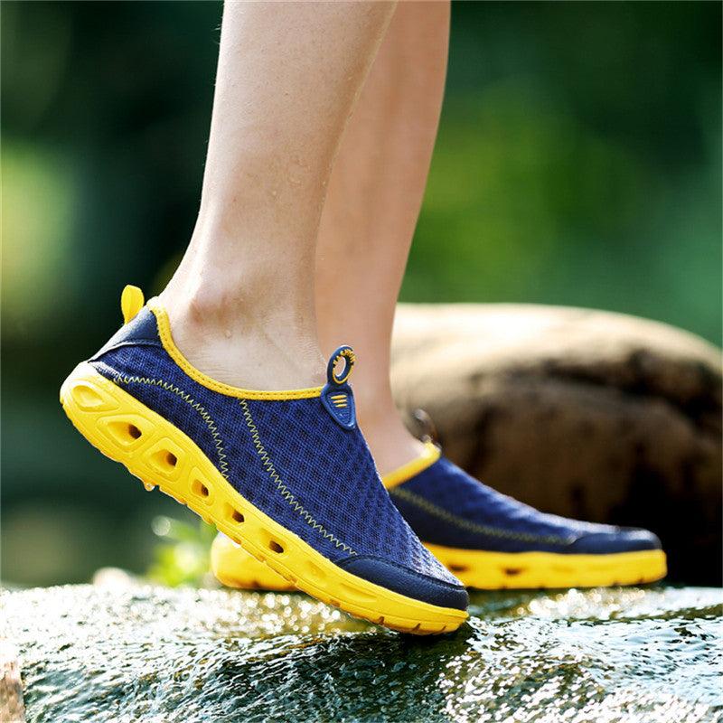 Aqua Shoes Unisex Casual Fashion Mesh Breathable Quick Dry Outdoor Rubber Sole Slip Water Shoes For Beach Water Sports Lightweight Slip On Walking Shoes Stevvex