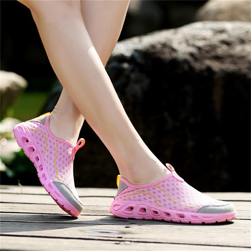 Aqua Shoes Unisex Casual Fashion Mesh Breathable Quick Dry Outdoor Rubber Sole Slip Water Shoes For Beach Water Sports Lightweight Slip On Walking Shoes Stevvex