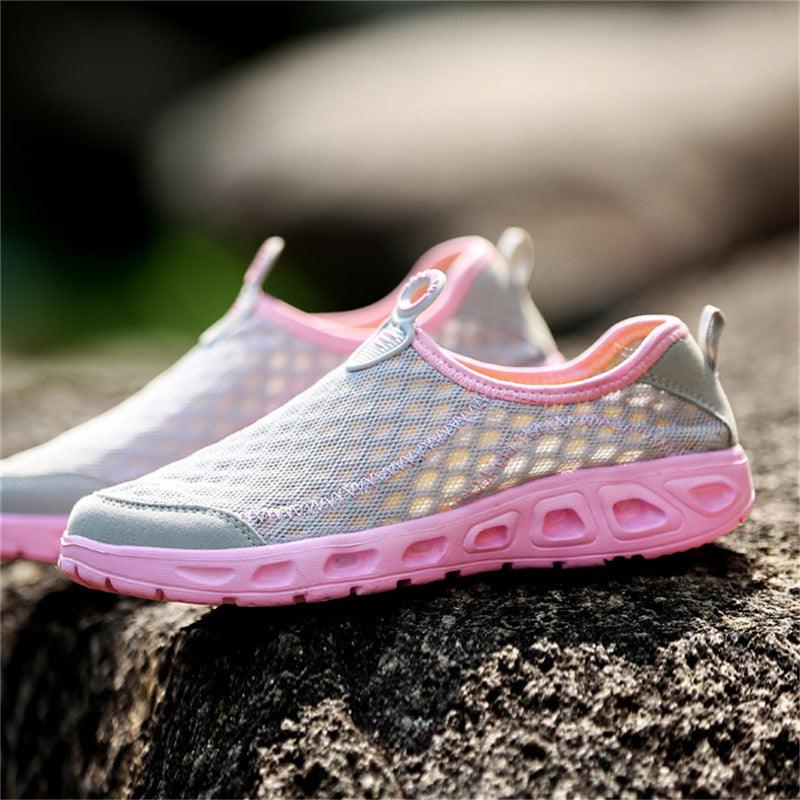 Aqua Shoes Unisex Casual Fashion Mesh Breathable Quick Dry Outdoor Rubber Sole Slip Water Shoes For Beach Water Sports Lightweight Slip On Walking Shoes Stevvex
