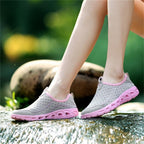 Aqua Shoes Unisex Casual Fashion Mesh Breathable Quick Dry Outdoor Rubber Sole Slip Water Shoes For Beach Water Sports Lightweight Slip On Walking Shoes Stevvex