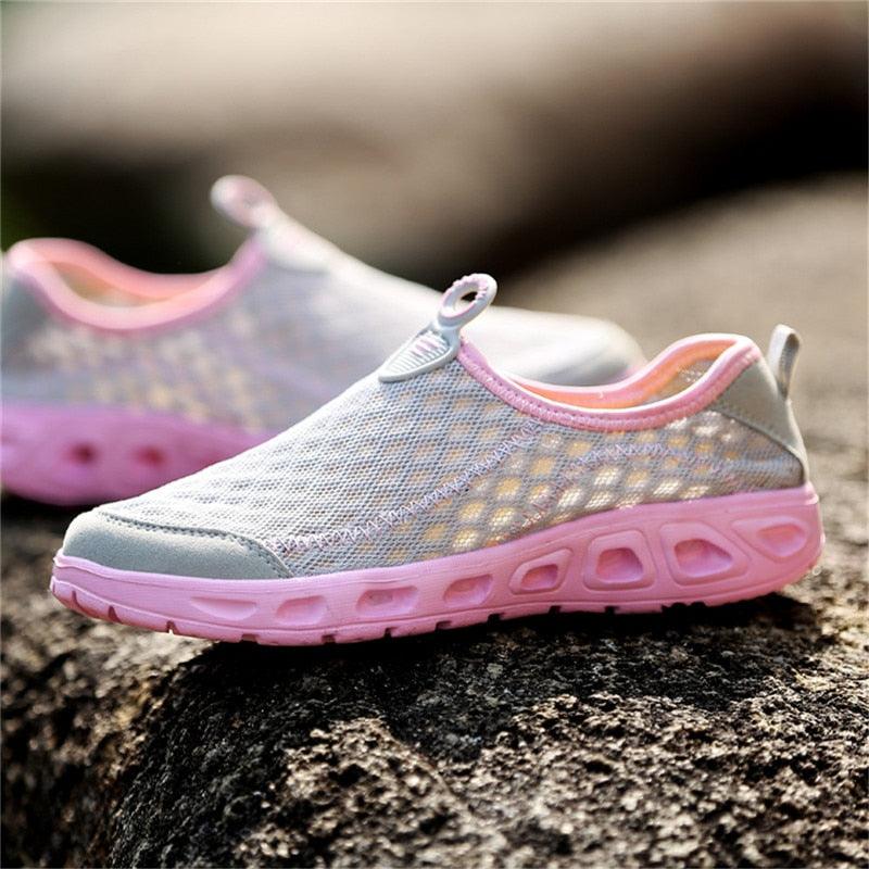 Aqua Shoes Unisex Casual Fashion Mesh Breathable Quick Dry Outdoor Rubber Sole Slip Water Shoes For Beach Water Sports Lightweight Slip On Walking Shoes Stevvex