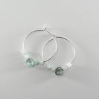 Aquamarine Sterling Silver Hoop Earrings With Gemstone