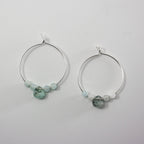 Aquamarine Sterling Silver Hoop Earrings With Gemstone